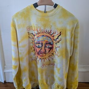 Sublime Yellow Tie-Dye Men's Crewneck Sweater